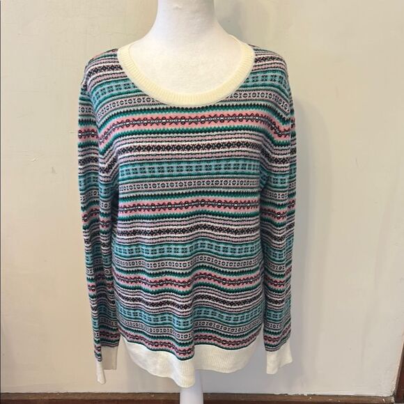 Talbots multicolored fair isle long sleeve sweater Size L EUC - Picture 1 of 8